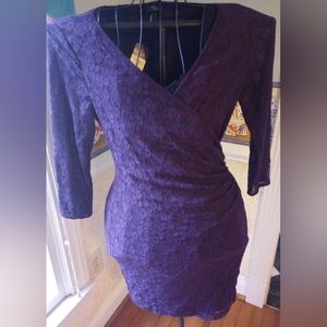 Chaps by Ralph Lauren lace faux wrap dress